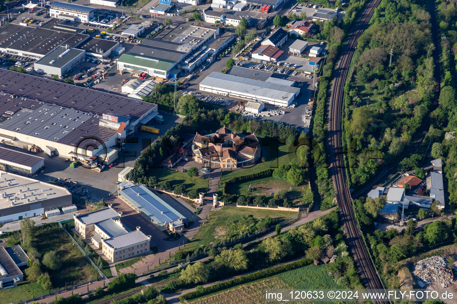 Aerial view of Gastromax in Landau in der Pfalz in the state Rhineland-Palatinate, Germany