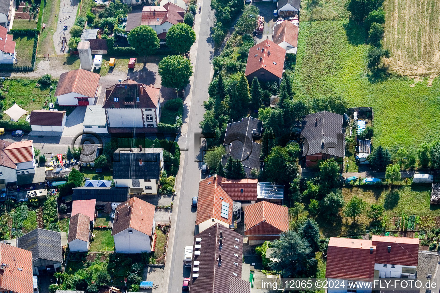 District Gräfenhausen in Annweiler am Trifels in the state Rhineland-Palatinate, Germany from above