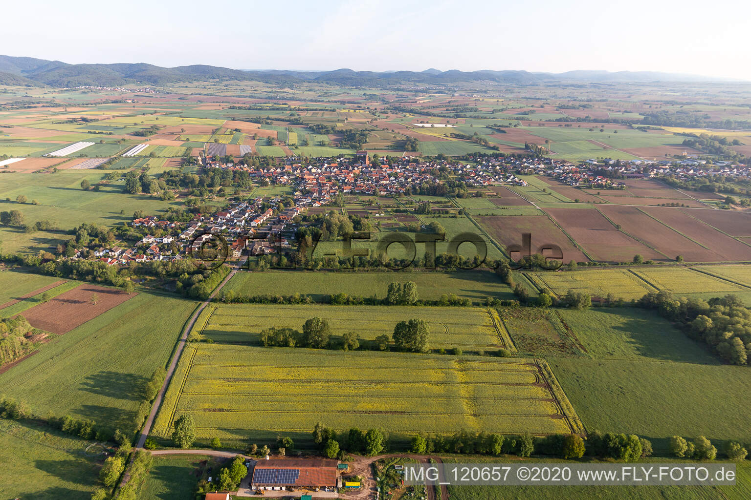 Drone recording of Kapsweyer in the state Rhineland-Palatinate, Germany