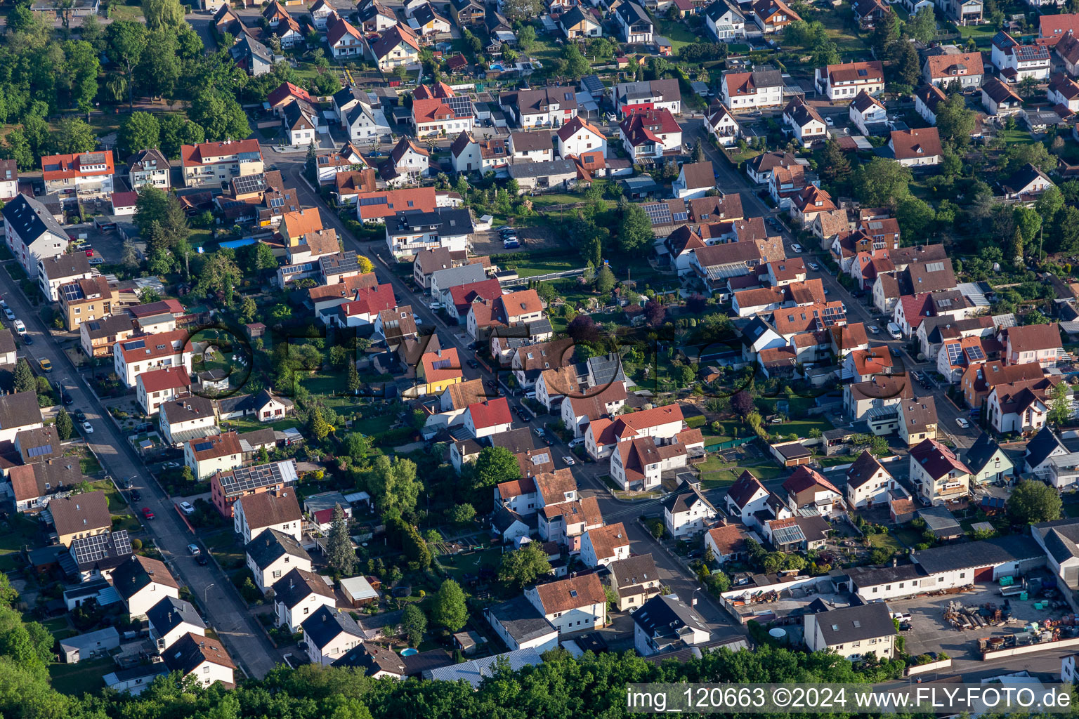 Bird's eye view of Kandel in the state Rhineland-Palatinate, Germany