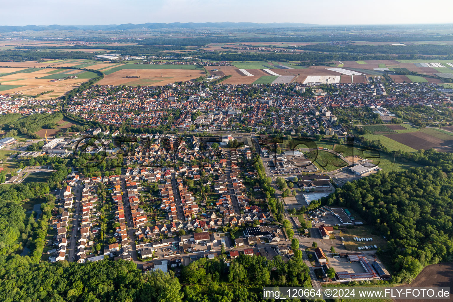 Kandel in the state Rhineland-Palatinate, Germany viewn from the air