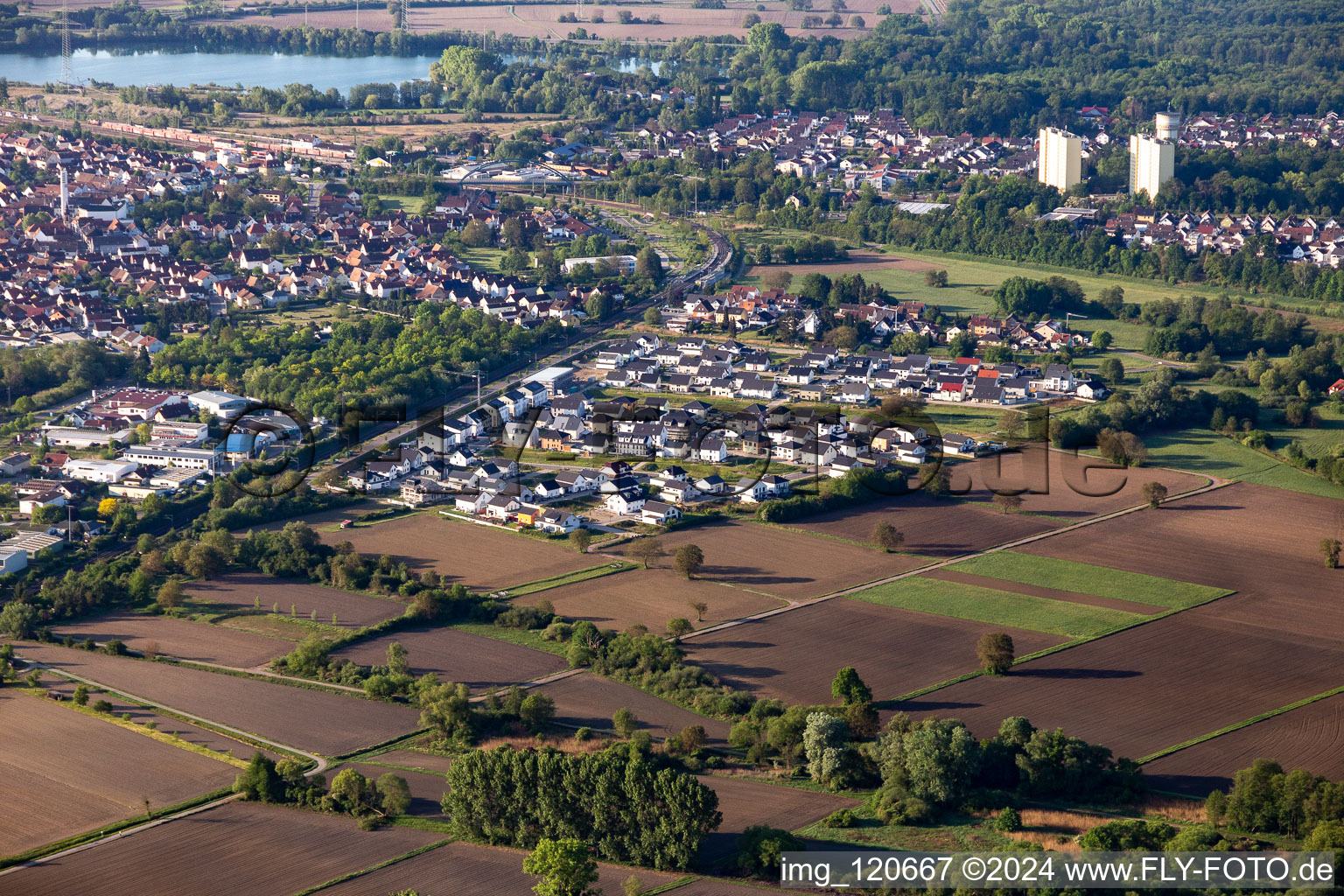 New development area in Wörth am Rhein in the state Rhineland-Palatinate, Germany