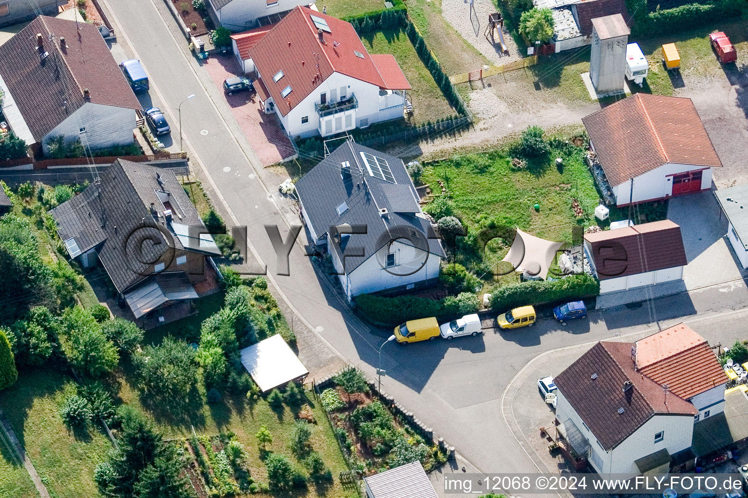 District Gräfenhausen in Annweiler am Trifels in the state Rhineland-Palatinate, Germany from the plane