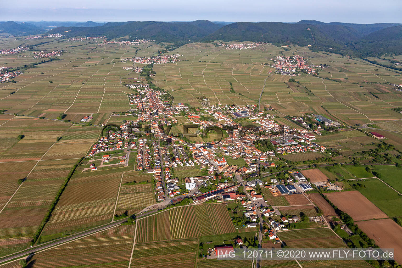 Edesheim in the state Rhineland-Palatinate, Germany out of the air