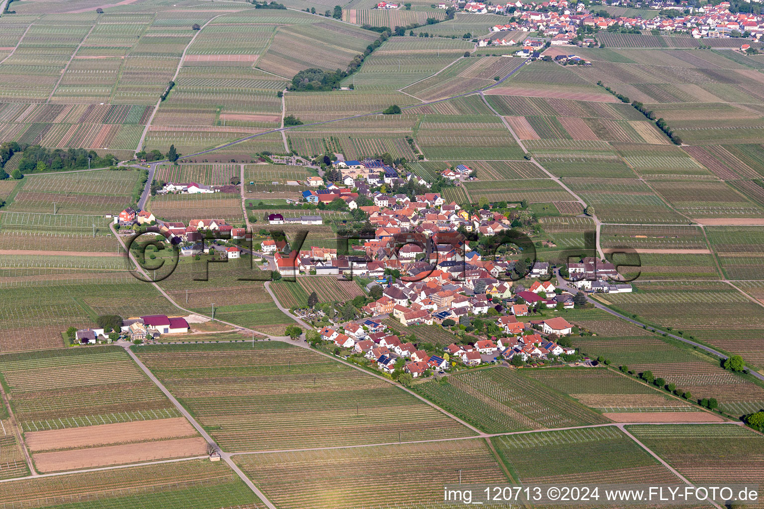 Flemlingen in the state Rhineland-Palatinate, Germany from above