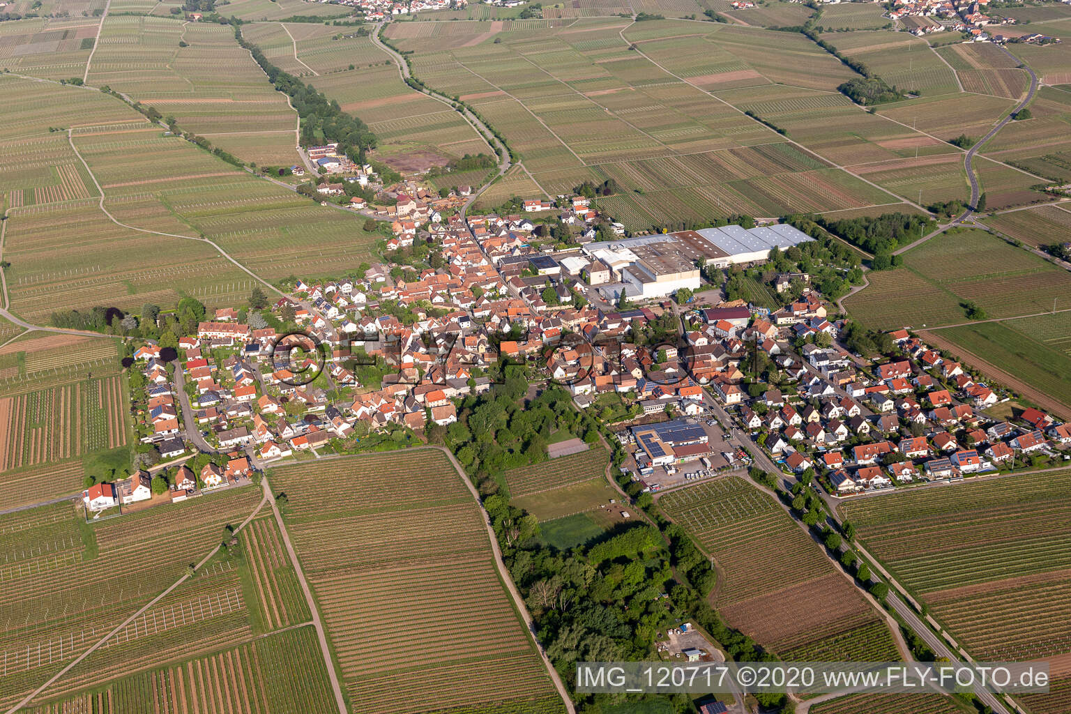 Town View of the streets and houses of the residential areas in Boechingen in the state Rhineland-Palatinate