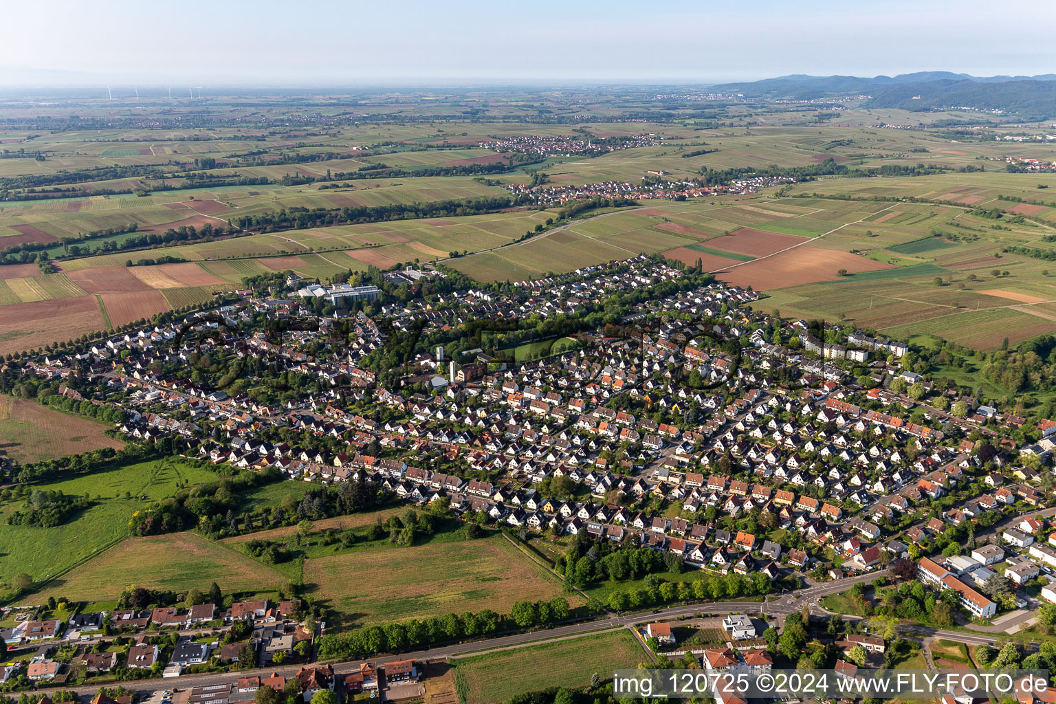 Bird's eye view of Landau in der Pfalz in the state Rhineland-Palatinate, Germany