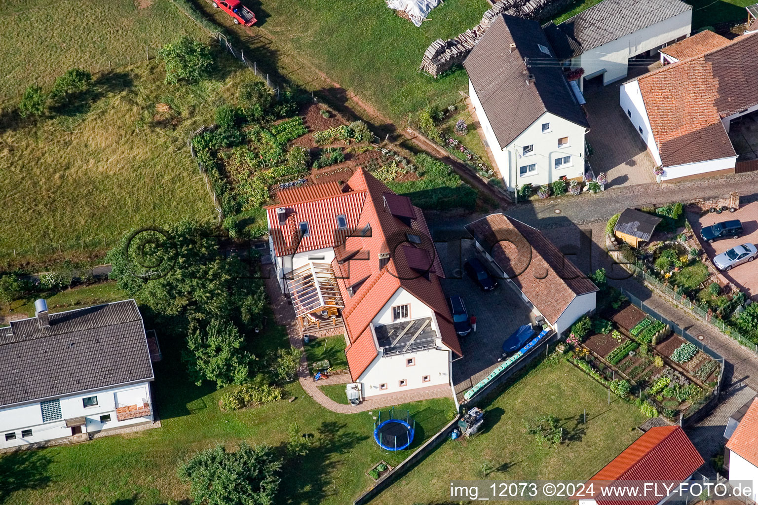 Drone image of District Gräfenhausen in Annweiler am Trifels in the state Rhineland-Palatinate, Germany