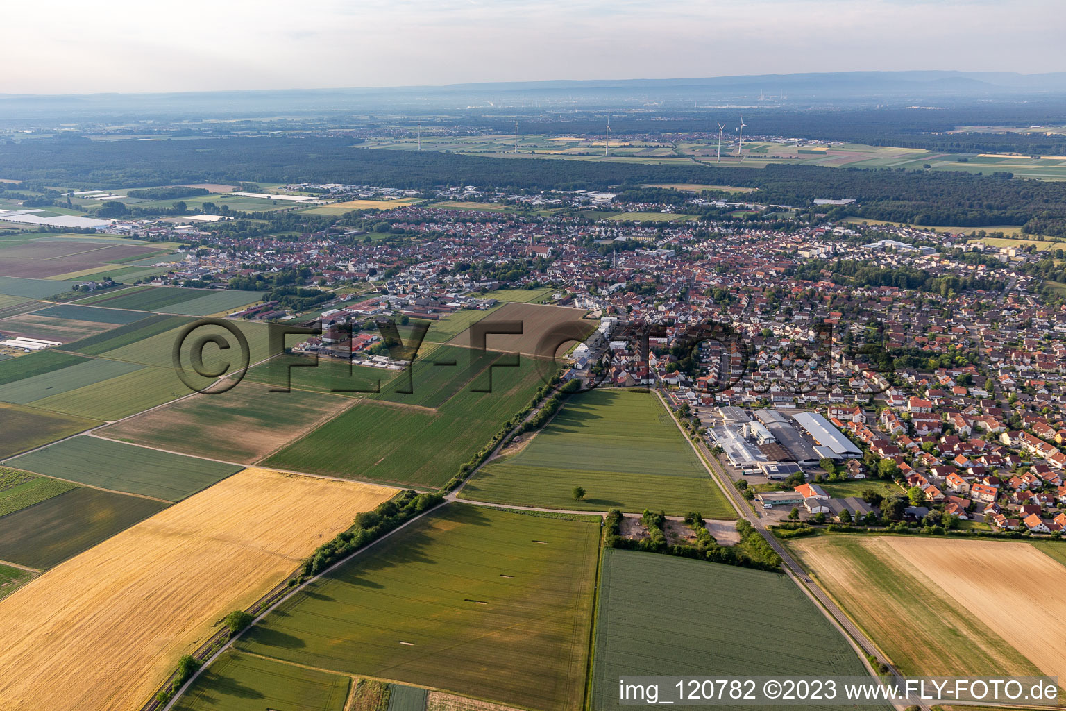 District Herxheim in Herxheim bei Landau in the state Rhineland-Palatinate, Germany from above