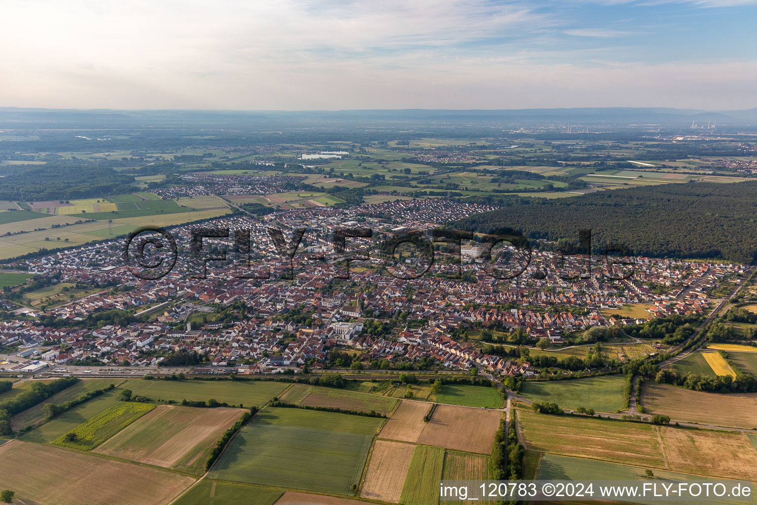 Aerial photograpy of Rülzheim in the state Rhineland-Palatinate, Germany