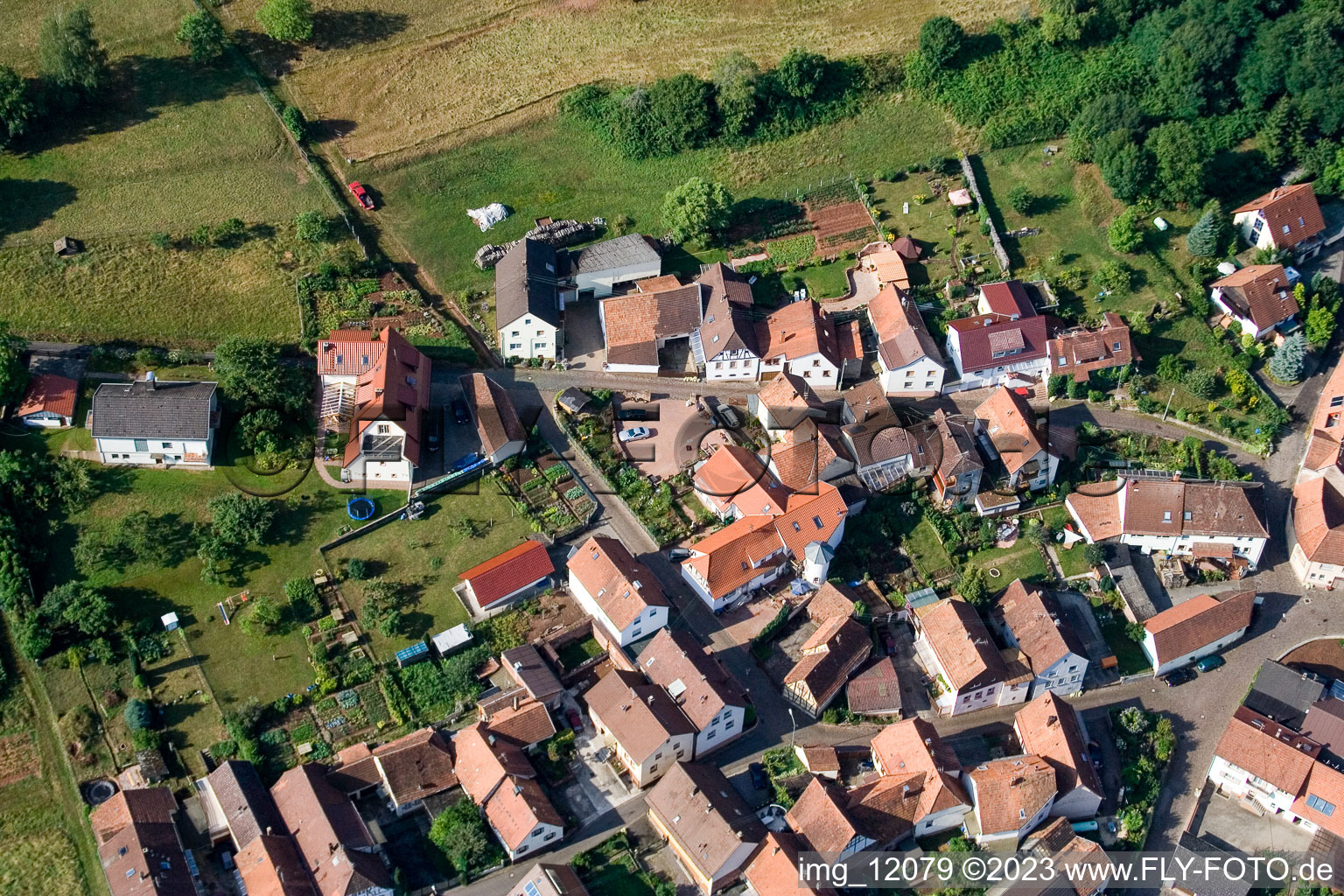 Aerial photograpy of District Gräfenhausen in Annweiler am Trifels in the state Rhineland-Palatinate, Germany
