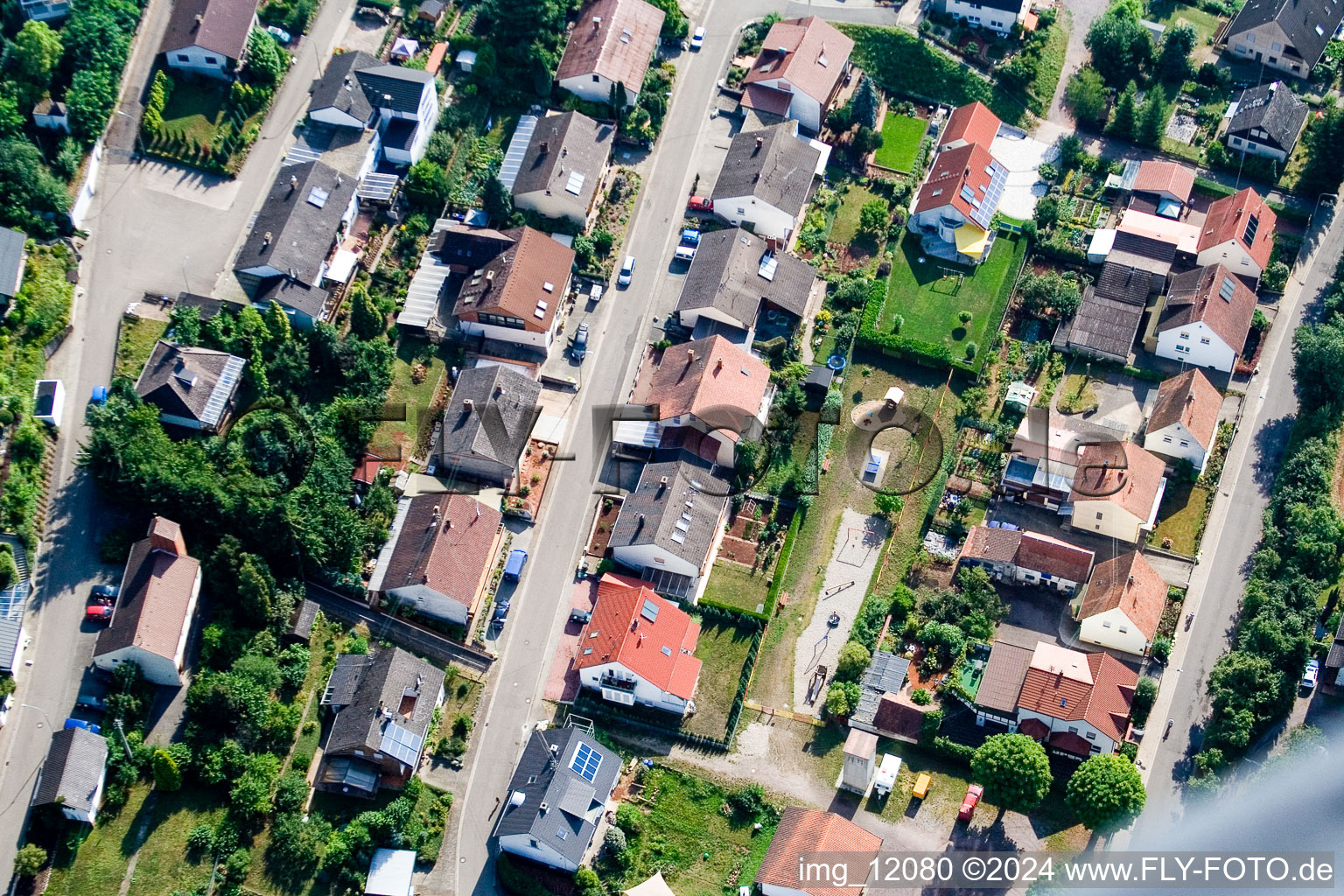 Oblique view of District Gräfenhausen in Annweiler am Trifels in the state Rhineland-Palatinate, Germany