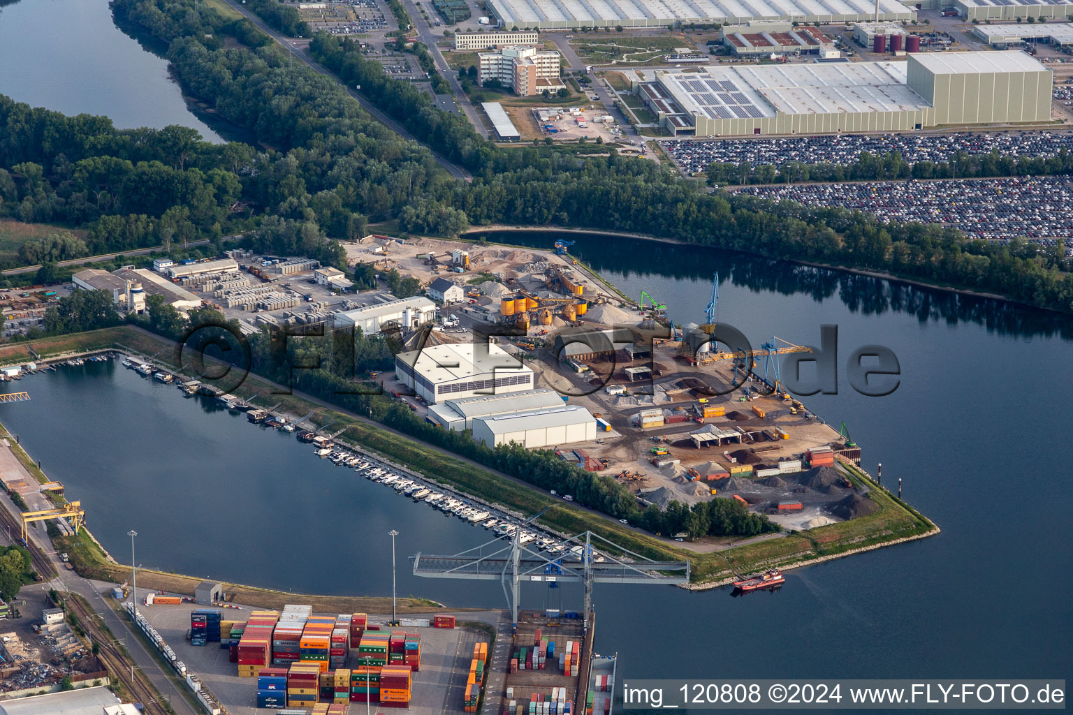 Harbor in Germersheim in the state Rhineland-Palatinate, Germany