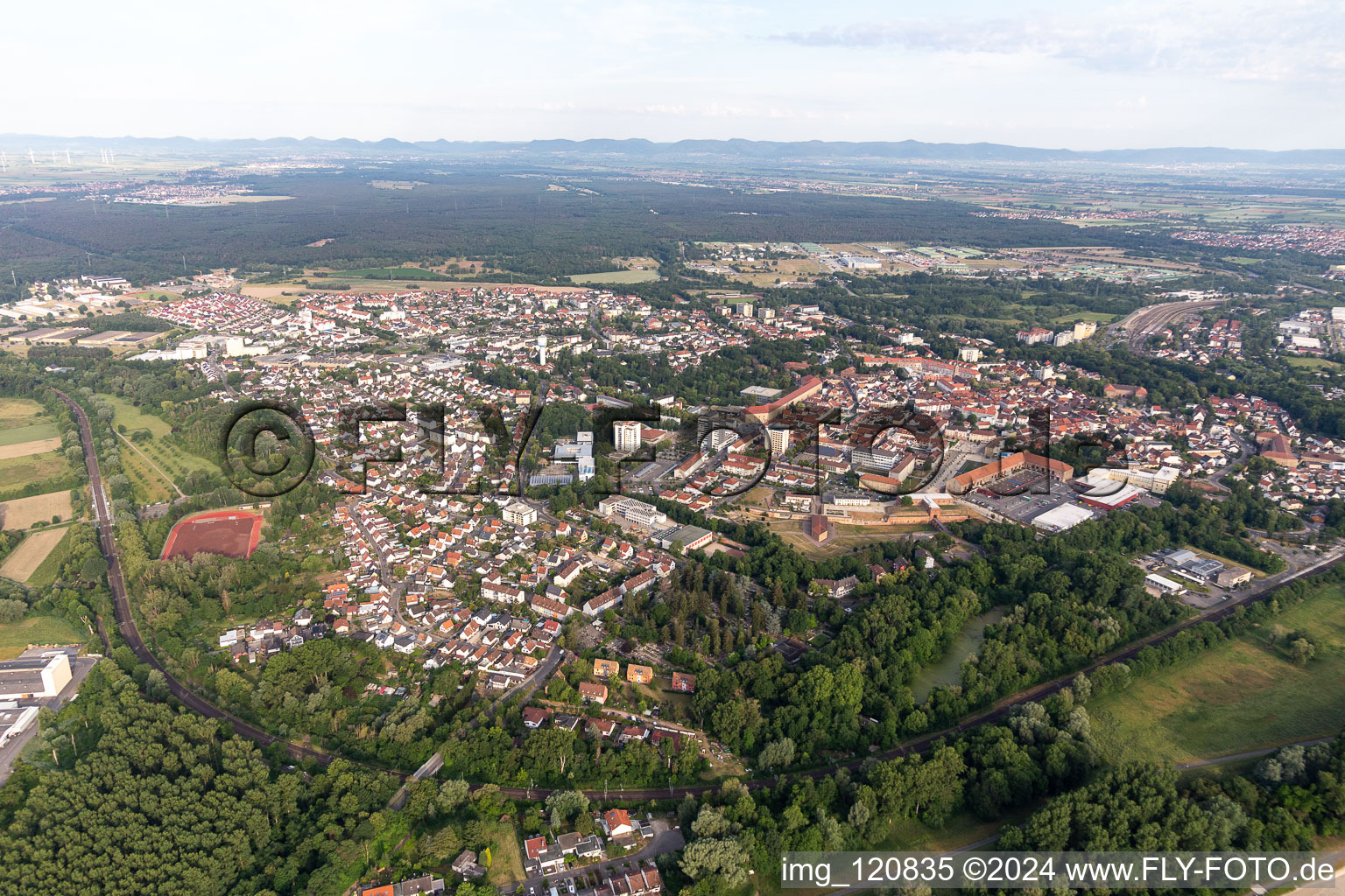 The city center in the downtown area in Germersheim in the state Rhineland-Palatinate, Germany