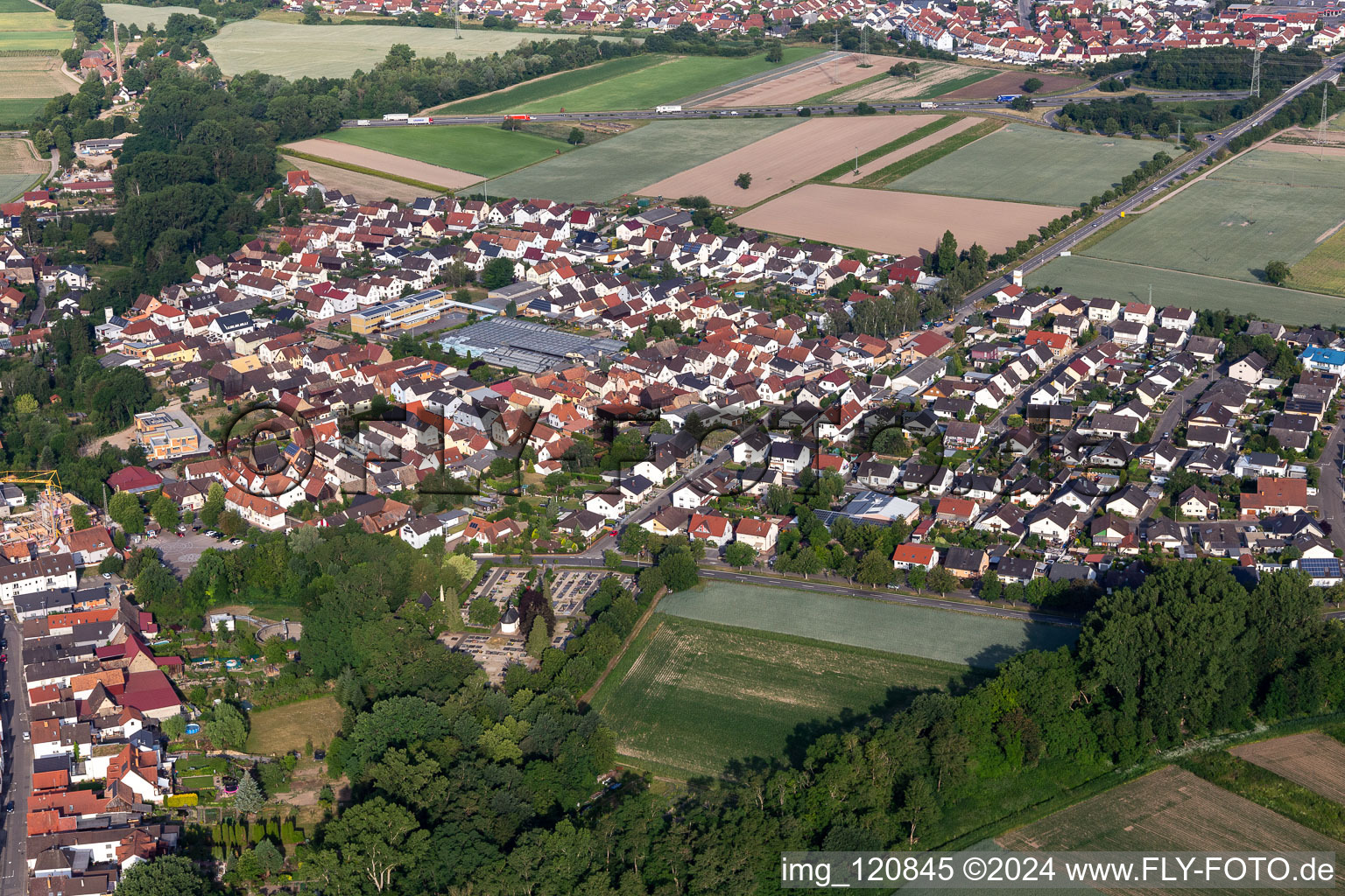 Kuhardt in the state Rhineland-Palatinate, Germany from a drone