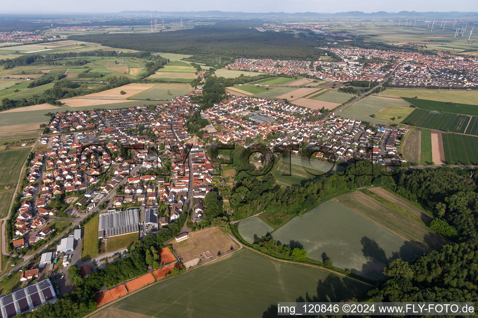 Kuhardt in the state Rhineland-Palatinate, Germany seen from a drone