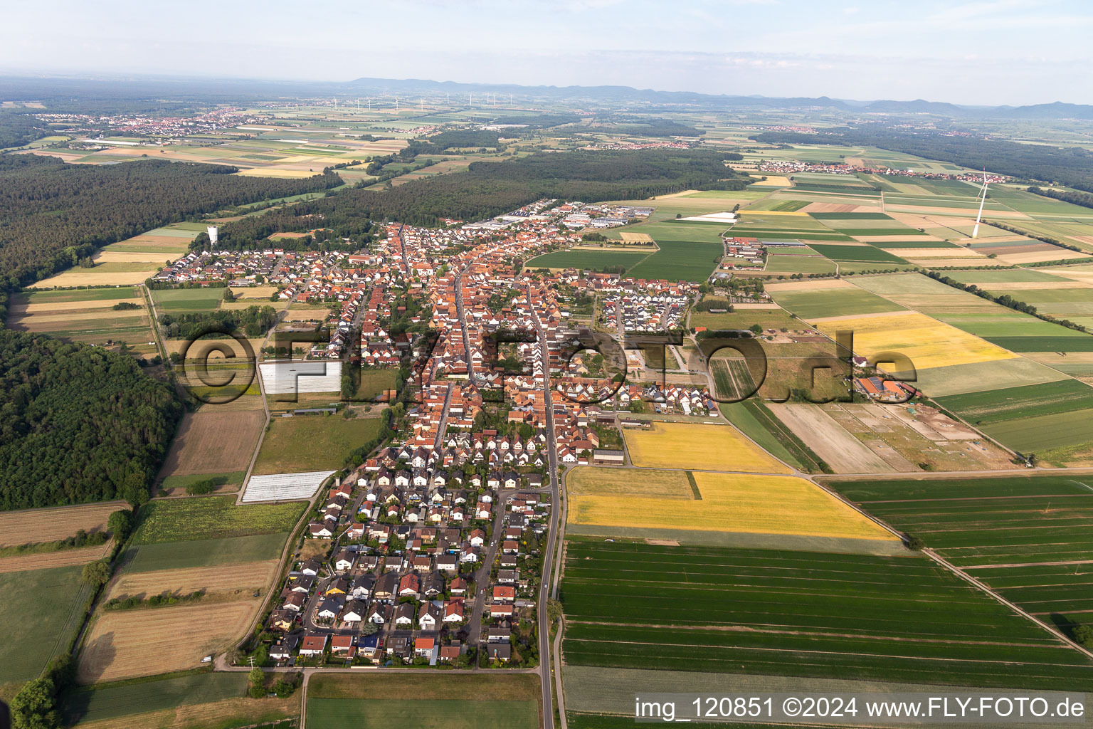 Drone image of Hatzenbühl in the state Rhineland-Palatinate, Germany