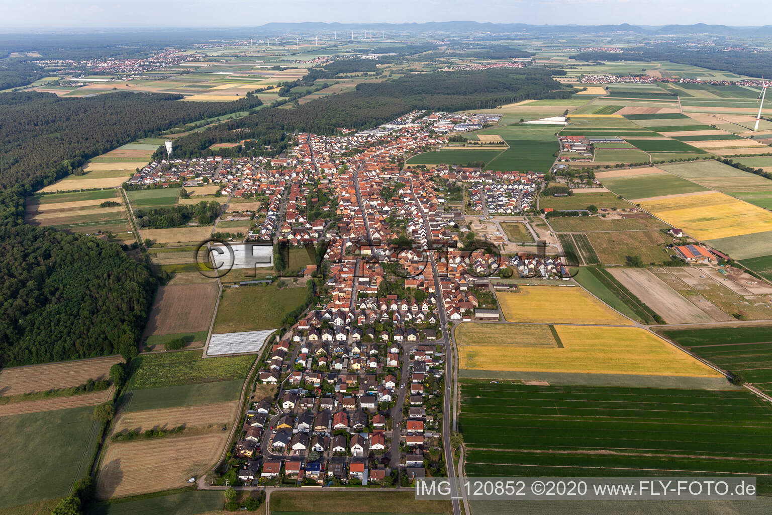 Hatzenbühl in the state Rhineland-Palatinate, Germany from the drone perspective