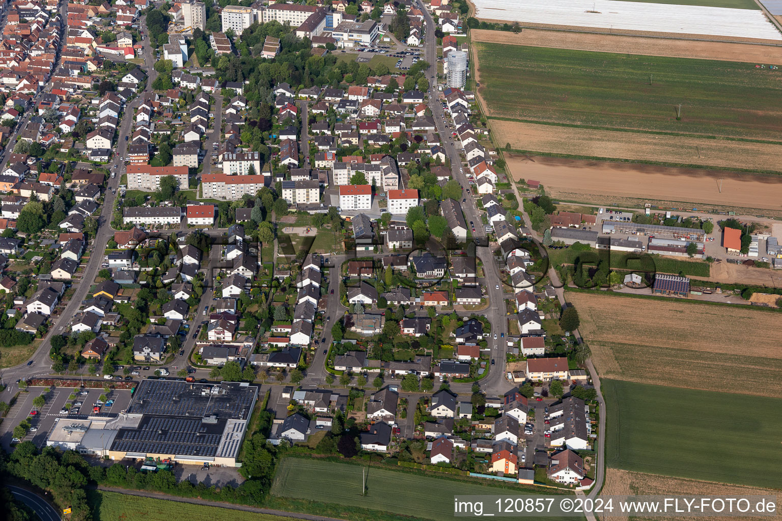 Kandel in the state Rhineland-Palatinate, Germany from the drone perspective