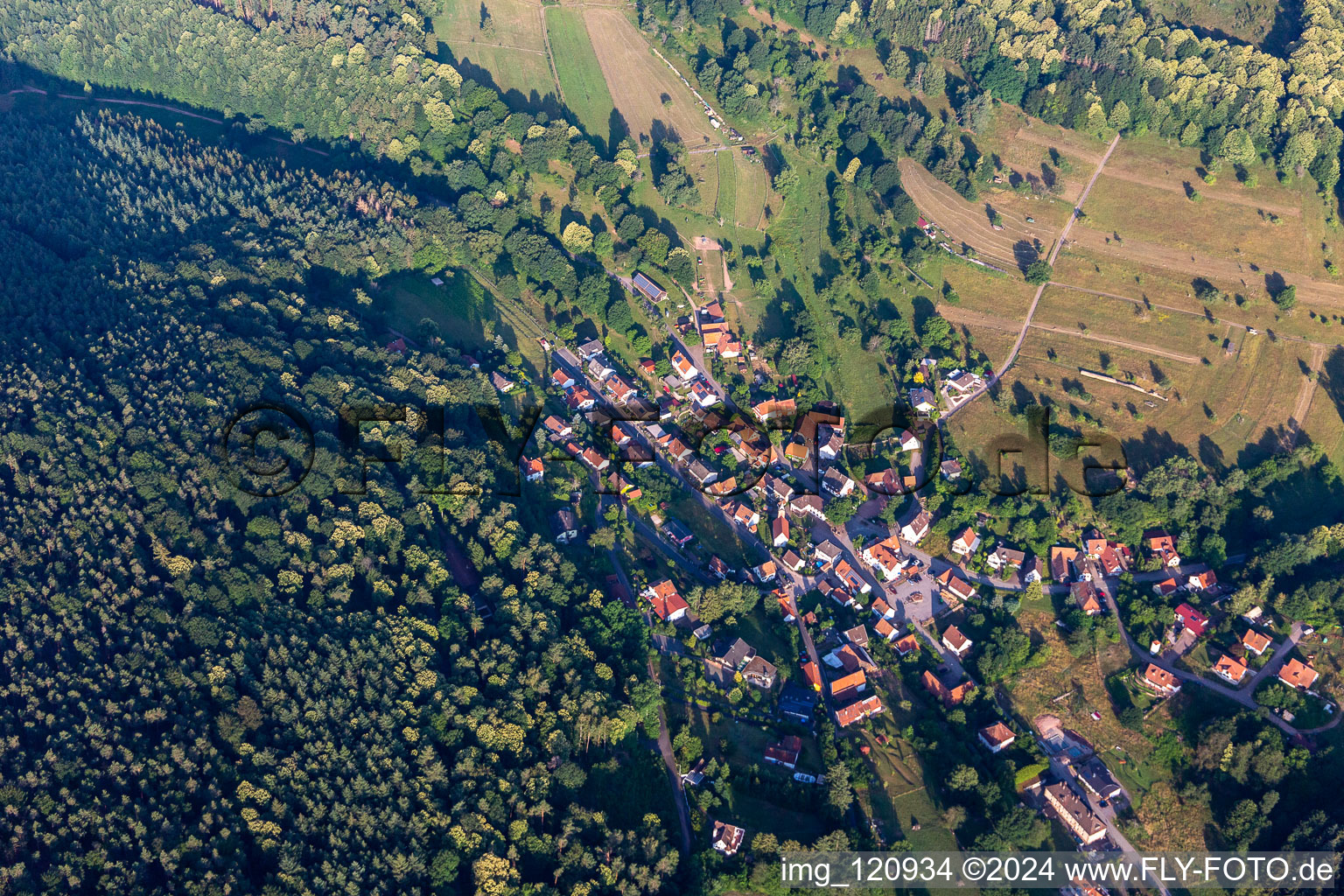 Nothweiler in the state Rhineland-Palatinate, Germany from above