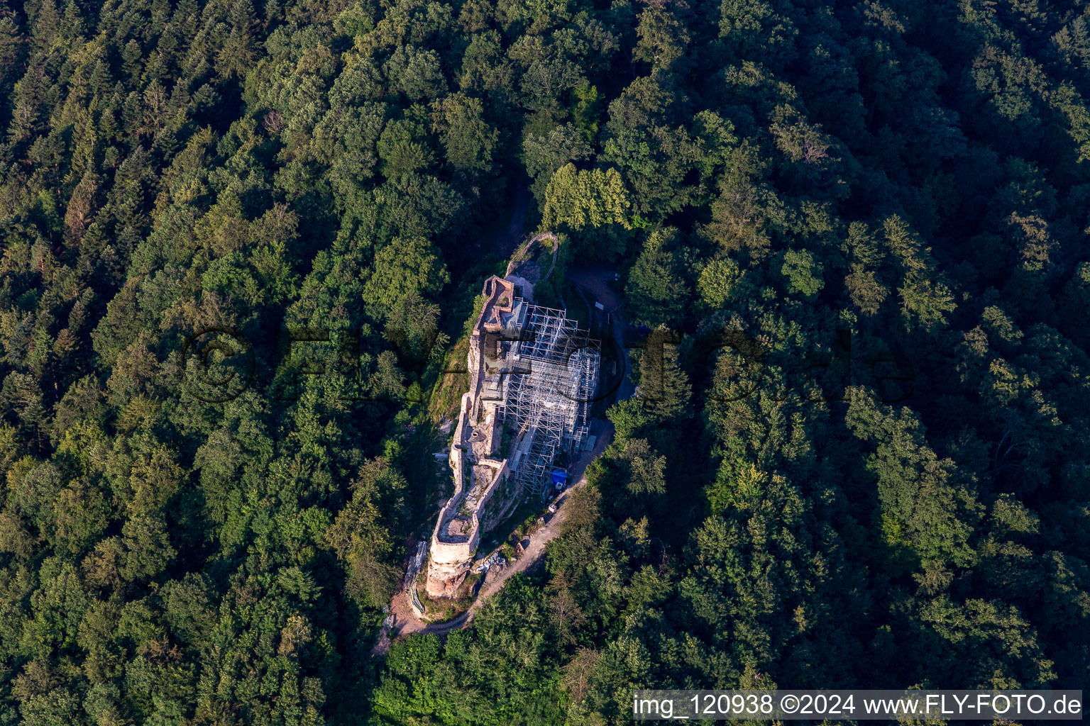 Ruins and vestiges of the former fortress Wegelnburg in Schoenau in Rhineland-Palatinat, Germany