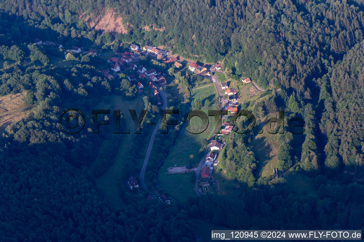 Aerial photograpy of Hirschthal in the state Rhineland-Palatinate, Germany