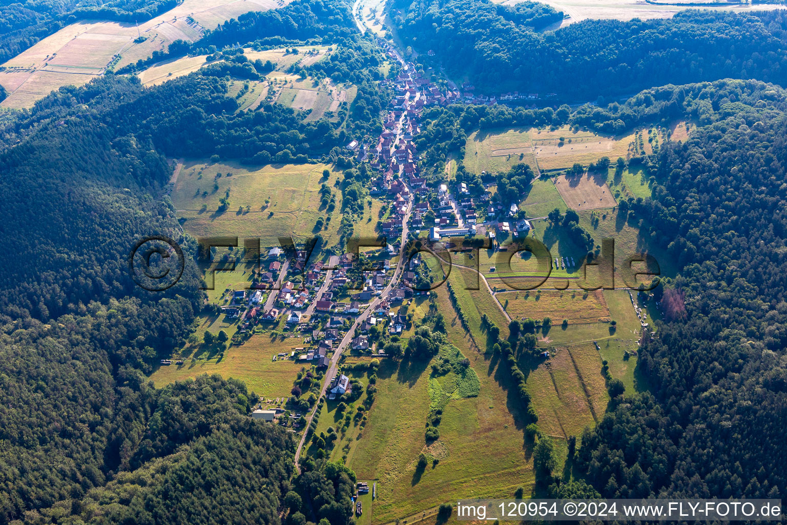 Rumbach in the state Rhineland-Palatinate, Germany from the plane