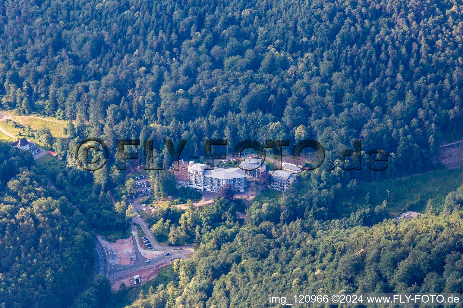 Aerial view of Celenus Park Clinic in Bad Bergzabern in the state Rhineland-Palatinate, Germany