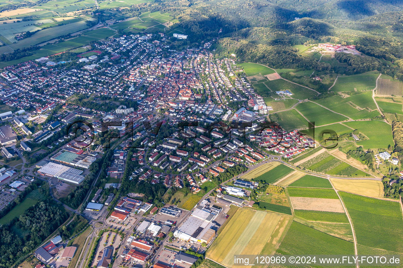 Bad Bergzabern in the state Rhineland-Palatinate, Germany out of the air