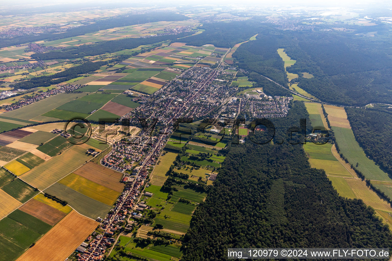 Kandel in the state Rhineland-Palatinate, Germany from a drone