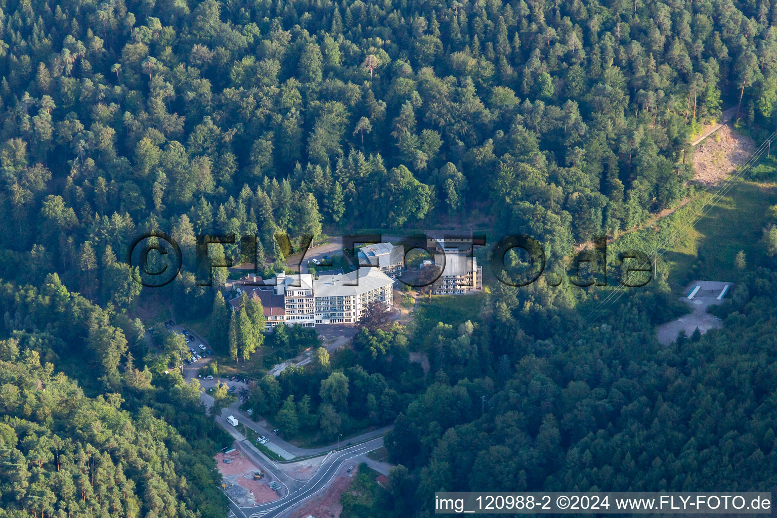 Oblique view of Celenus Park Clinic in Bad Bergzabern in the state Rhineland-Palatinate, Germany