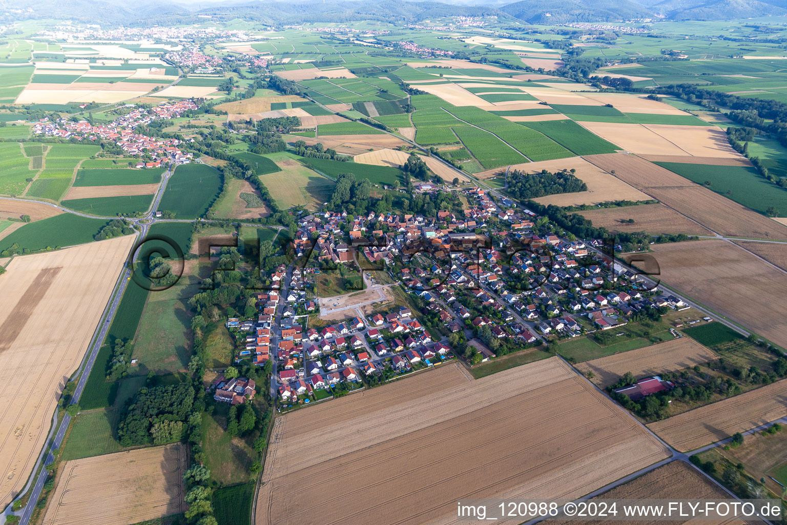 Aerial view of Barbelroth in the state Rhineland-Palatinate, Germany