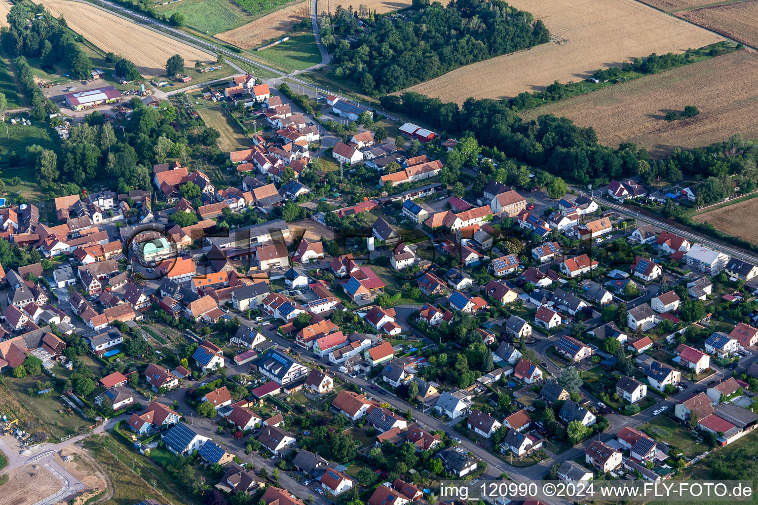 Oblique view of Barbelroth in the state Rhineland-Palatinate, Germany