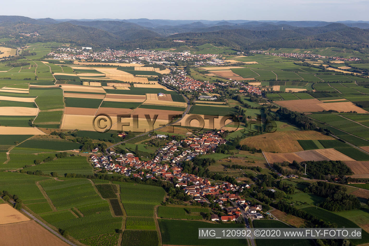 Dierbach in the state Rhineland-Palatinate, Germany from above