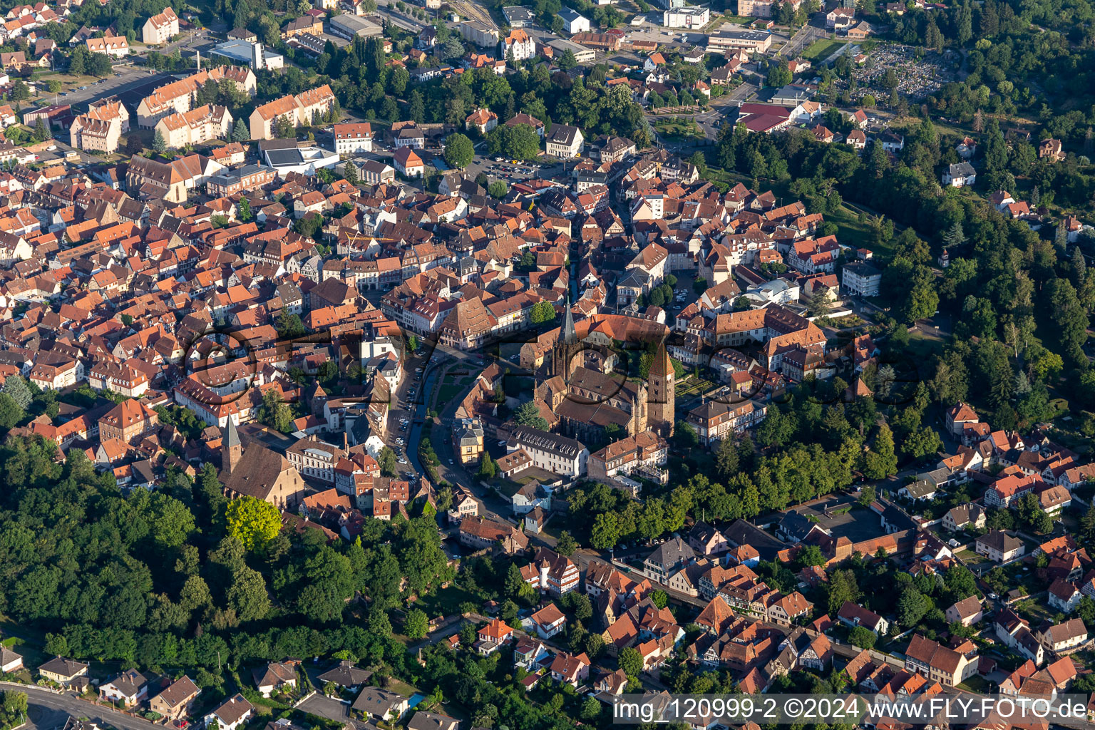 Wissembourg in the state Bas-Rhin, France seen from a drone