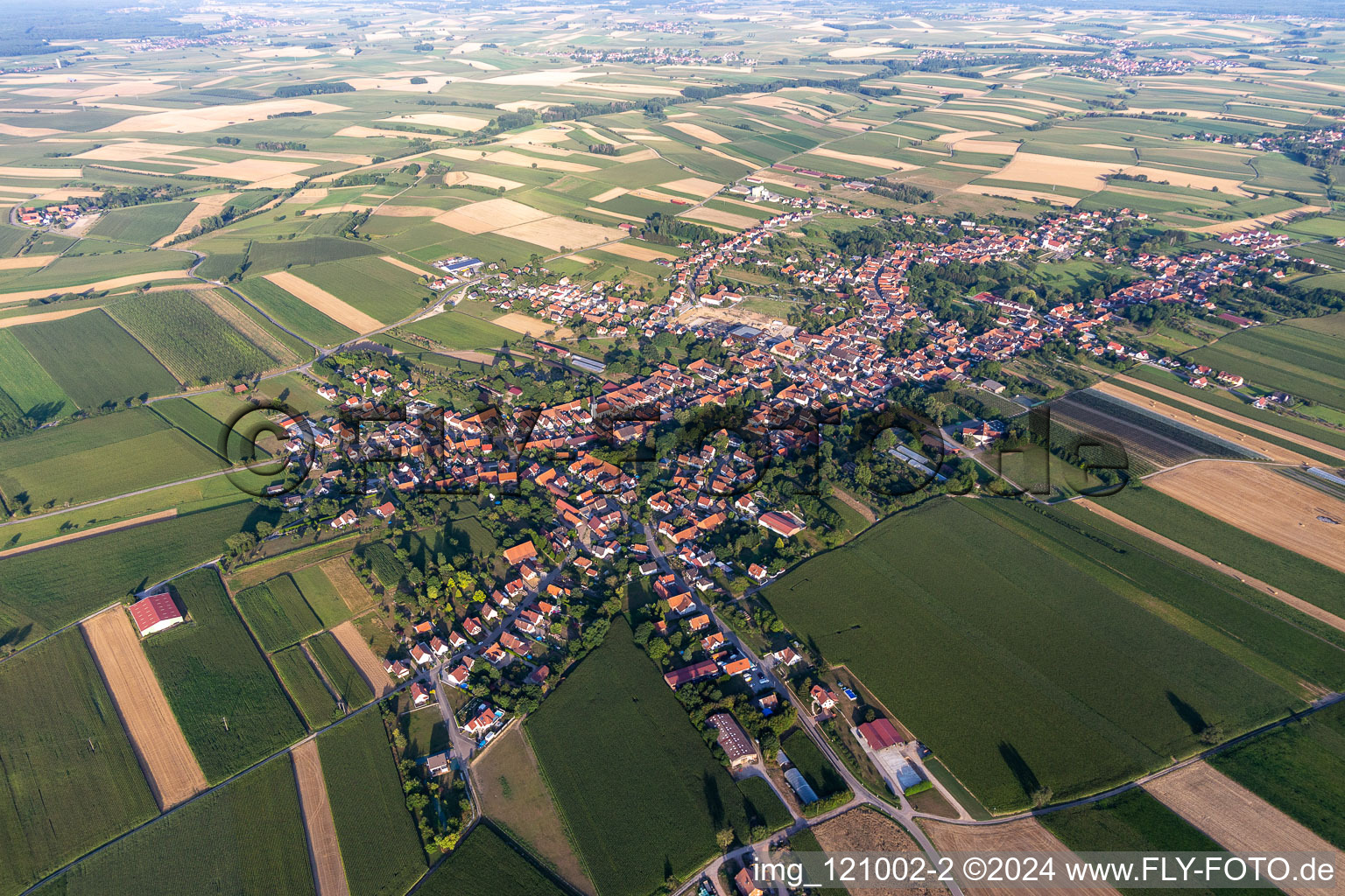 Seebach in the state Bas-Rhin, France from the plane