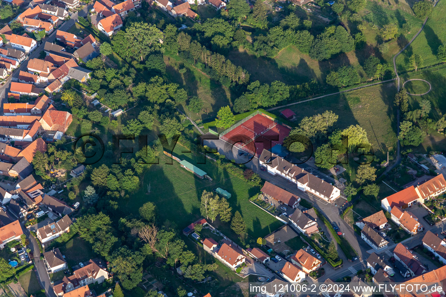 Drone image of Seebach in the state Bas-Rhin, France