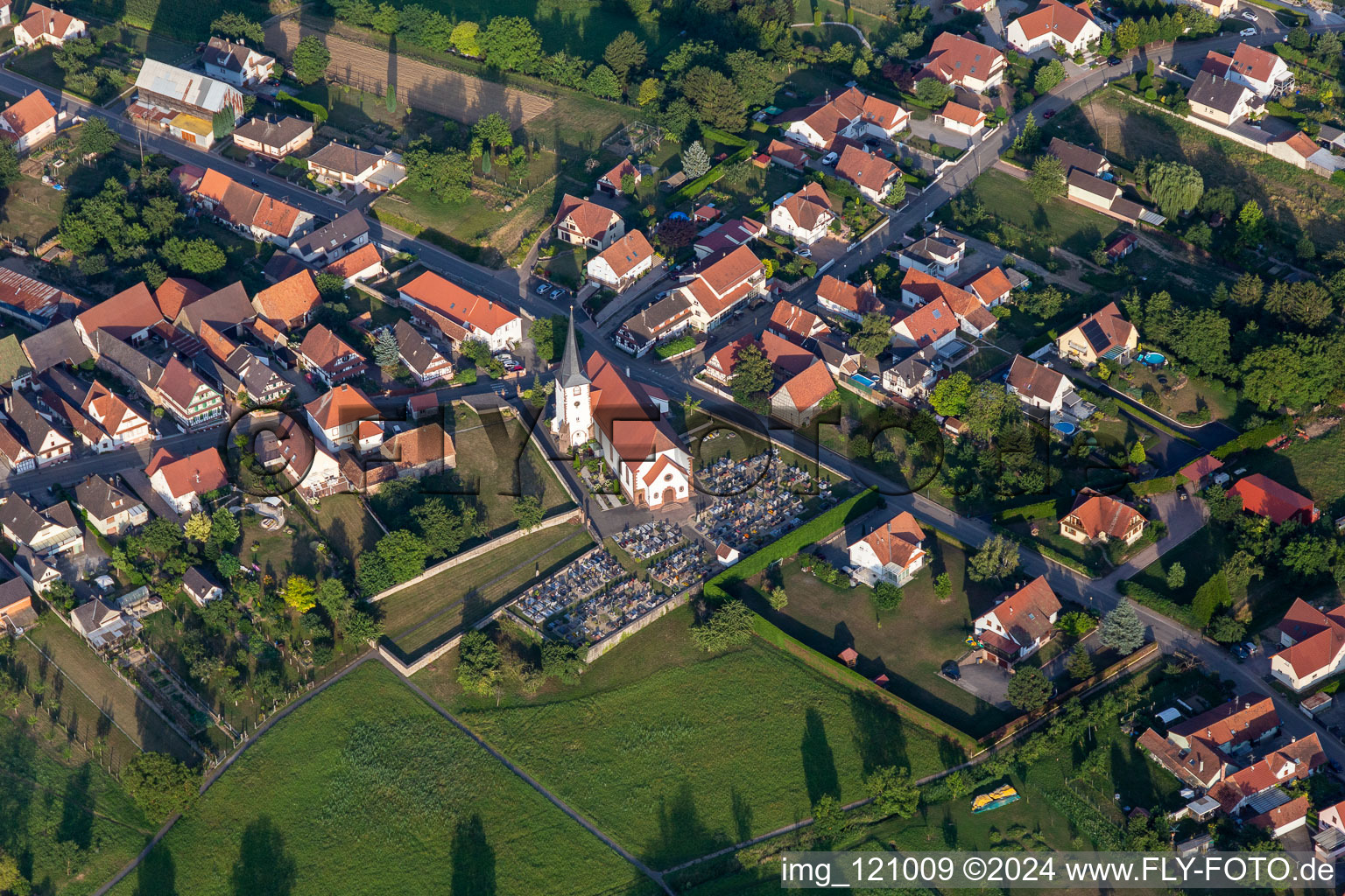 Church building of Saint-Martin in the village of in Seebach in Grand Est, France