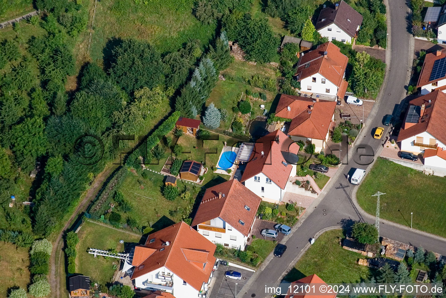 Eußerthal in the state Rhineland-Palatinate, Germany seen from above