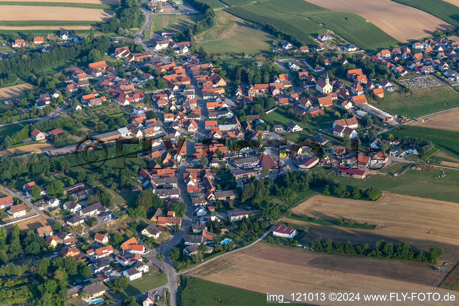 Trimbach in the state Bas-Rhin, France from the plane