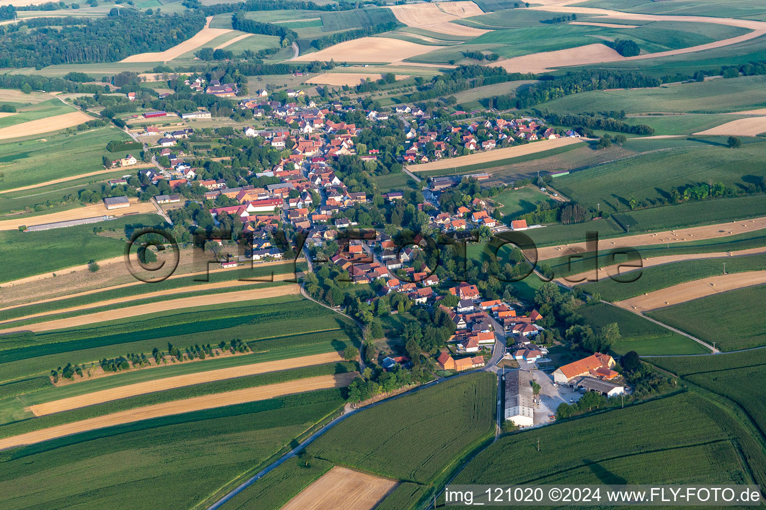 Wintzenbach in the state Bas-Rhin, France from above