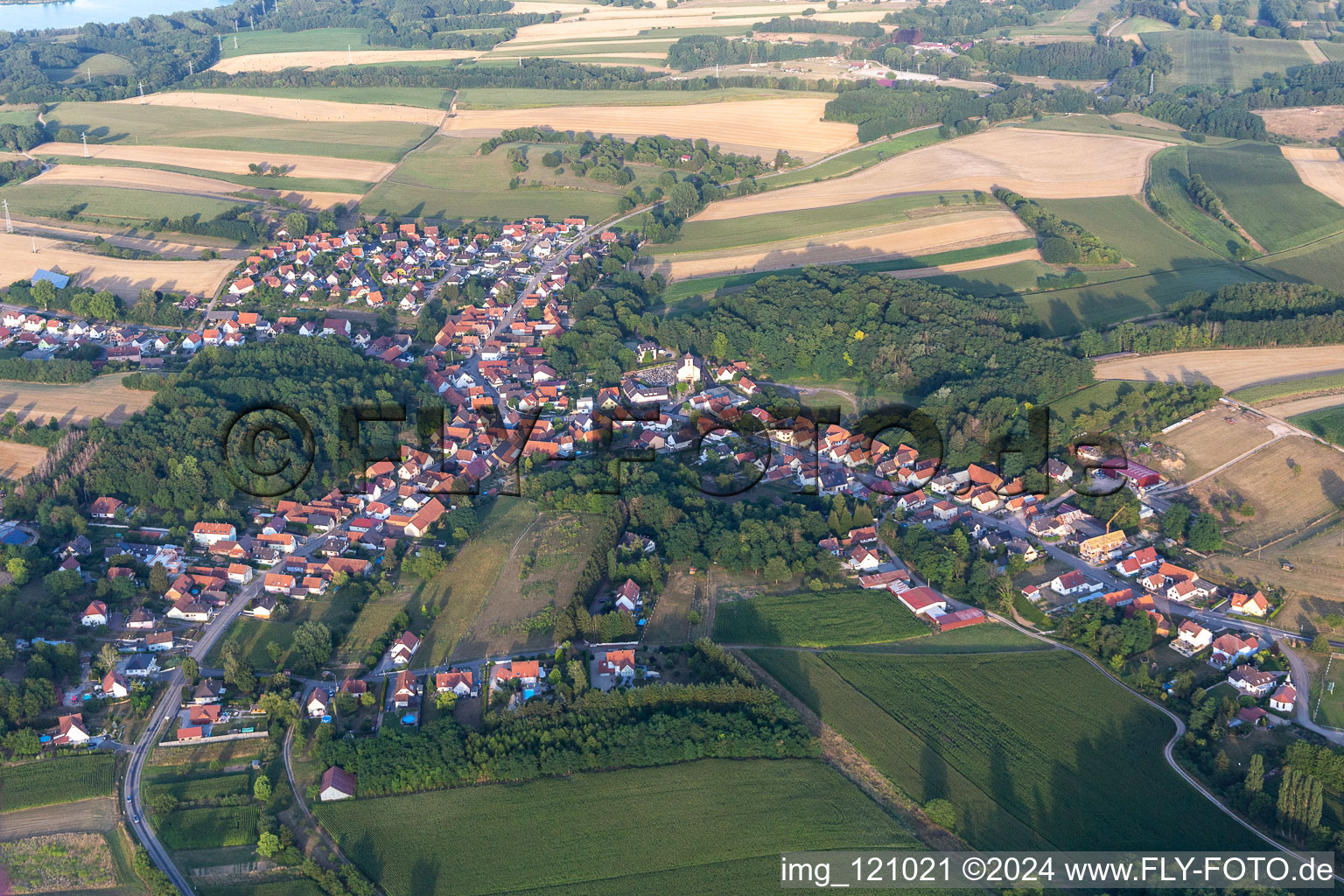 Drone image of Neewiller-près-Lauterbourg in the state Bas-Rhin, France