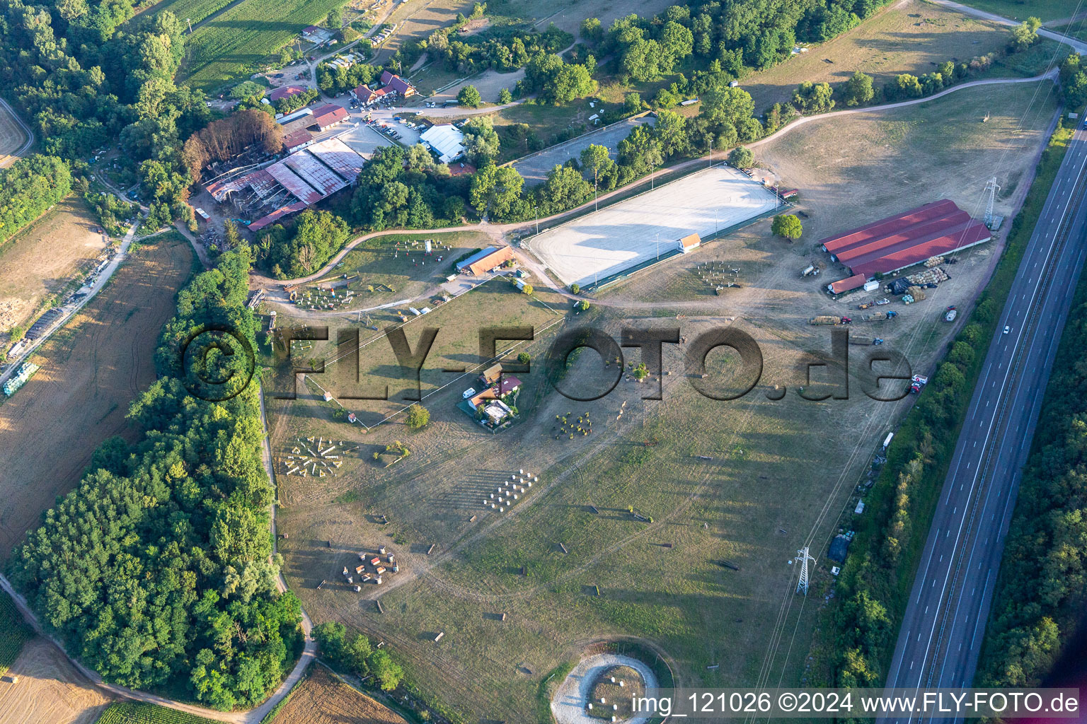 Aerial photograpy of Haras de la Nee in Neewiller-près-Lauterbourg in the state Bas-Rhin, France