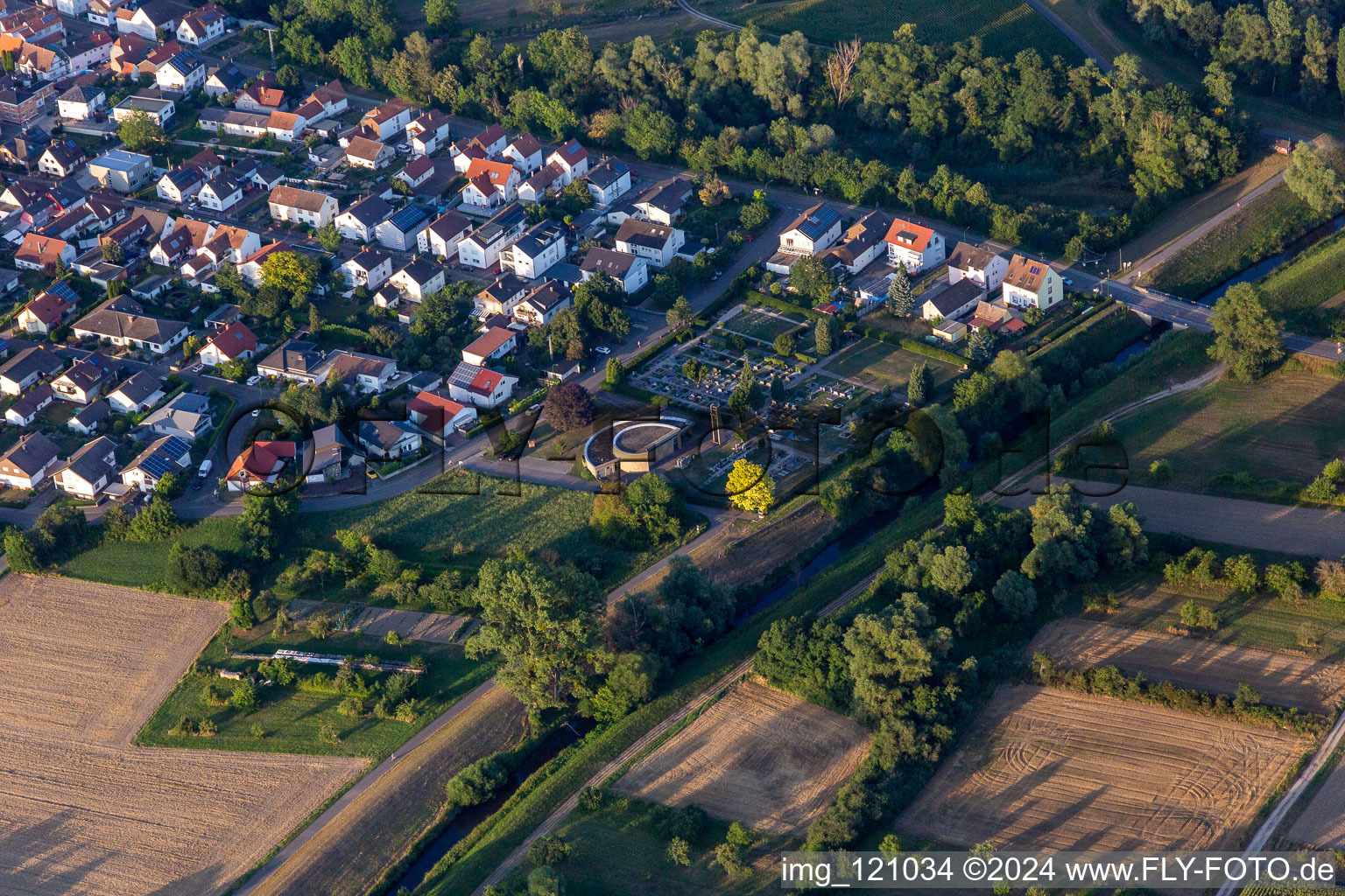 Cemetery in the district Neuburg in Neuburg am Rhein in the state Rhineland-Palatinate, Germany