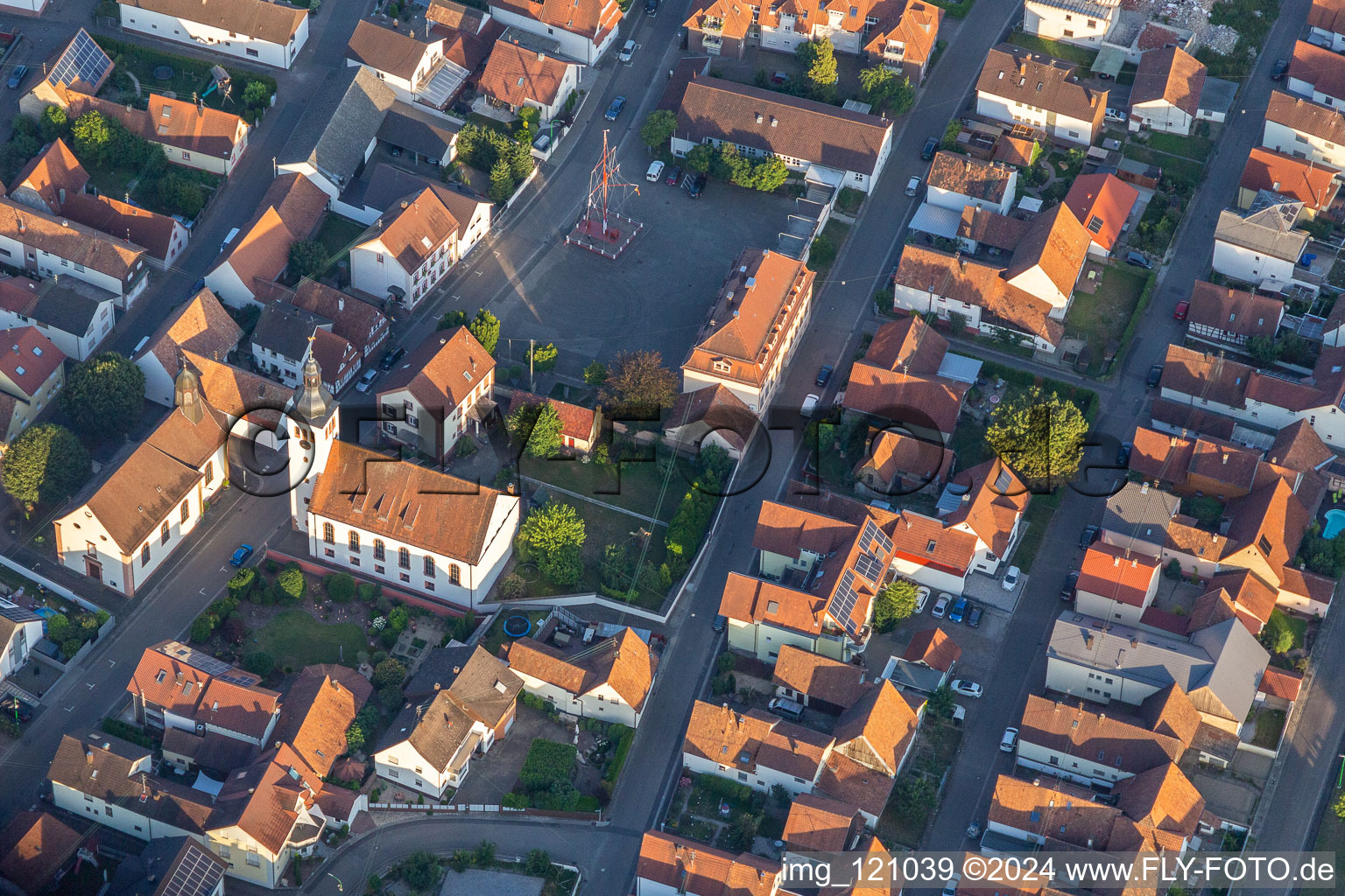 Aerial photograpy of District Neuburg in Neuburg am Rhein in the state Rhineland-Palatinate, Germany