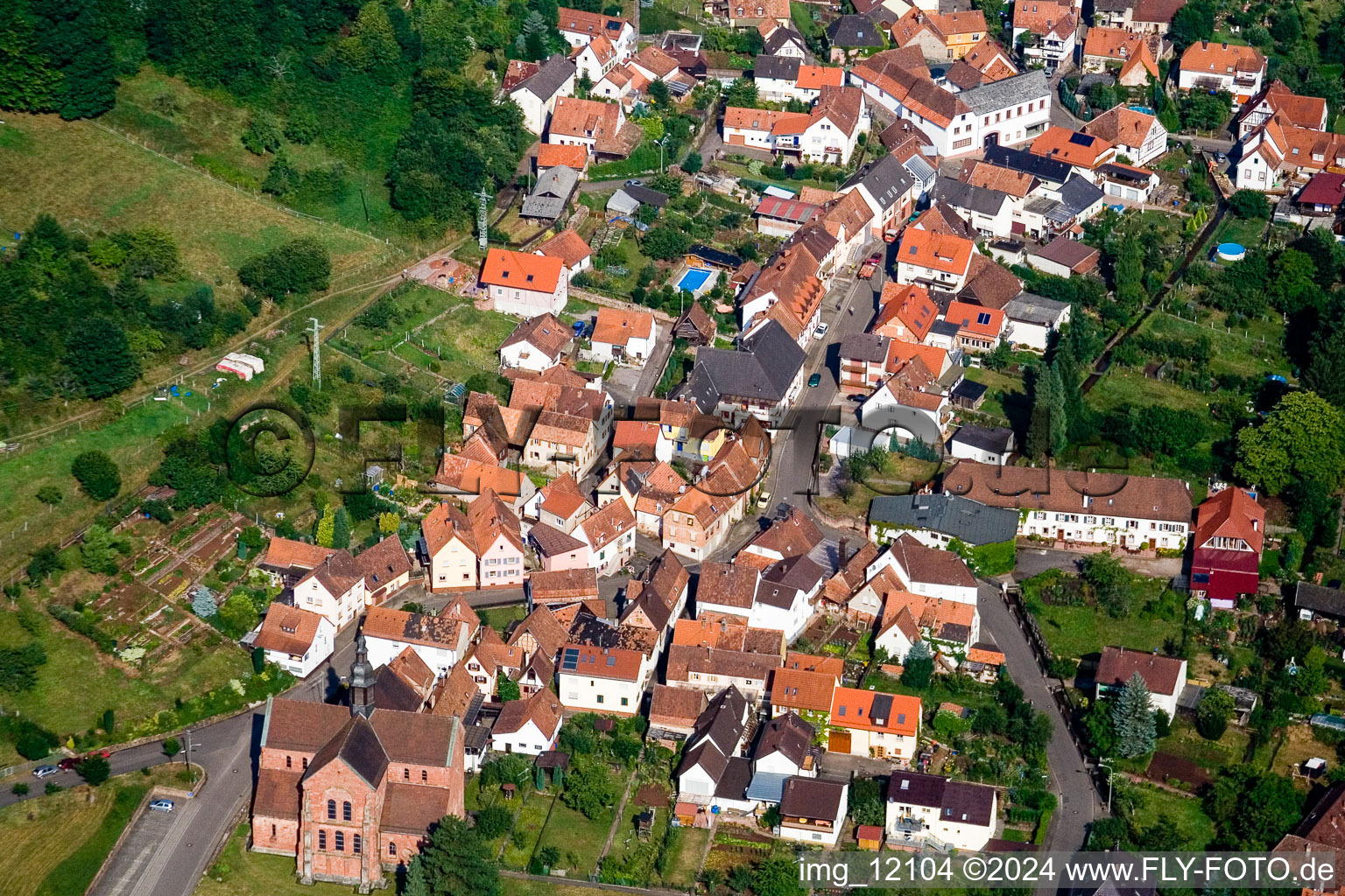 Church building in the village of in Eusserthal in the state Rhineland-Palatinate