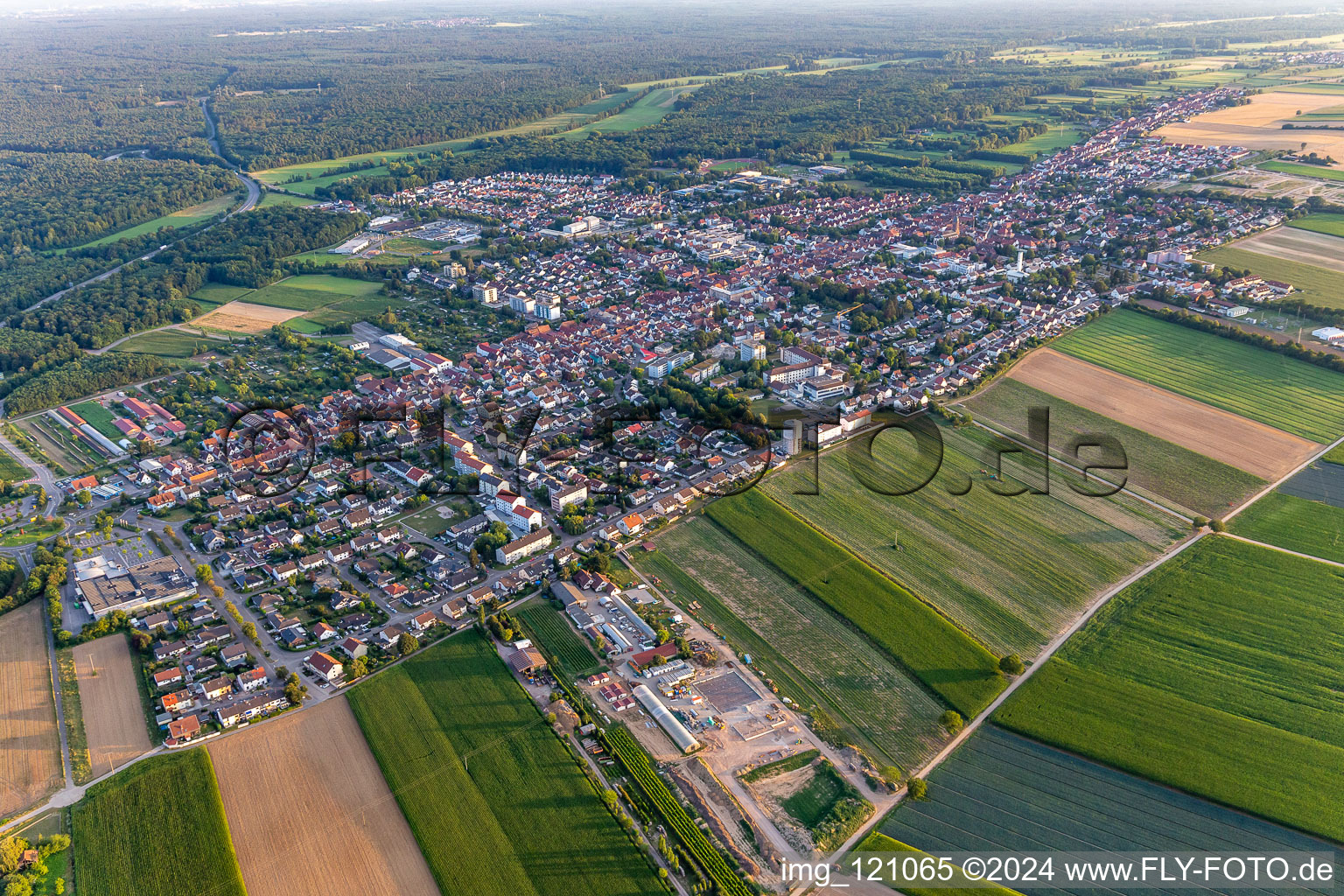 Kandel in the state Rhineland-Palatinate, Germany seen from a drone