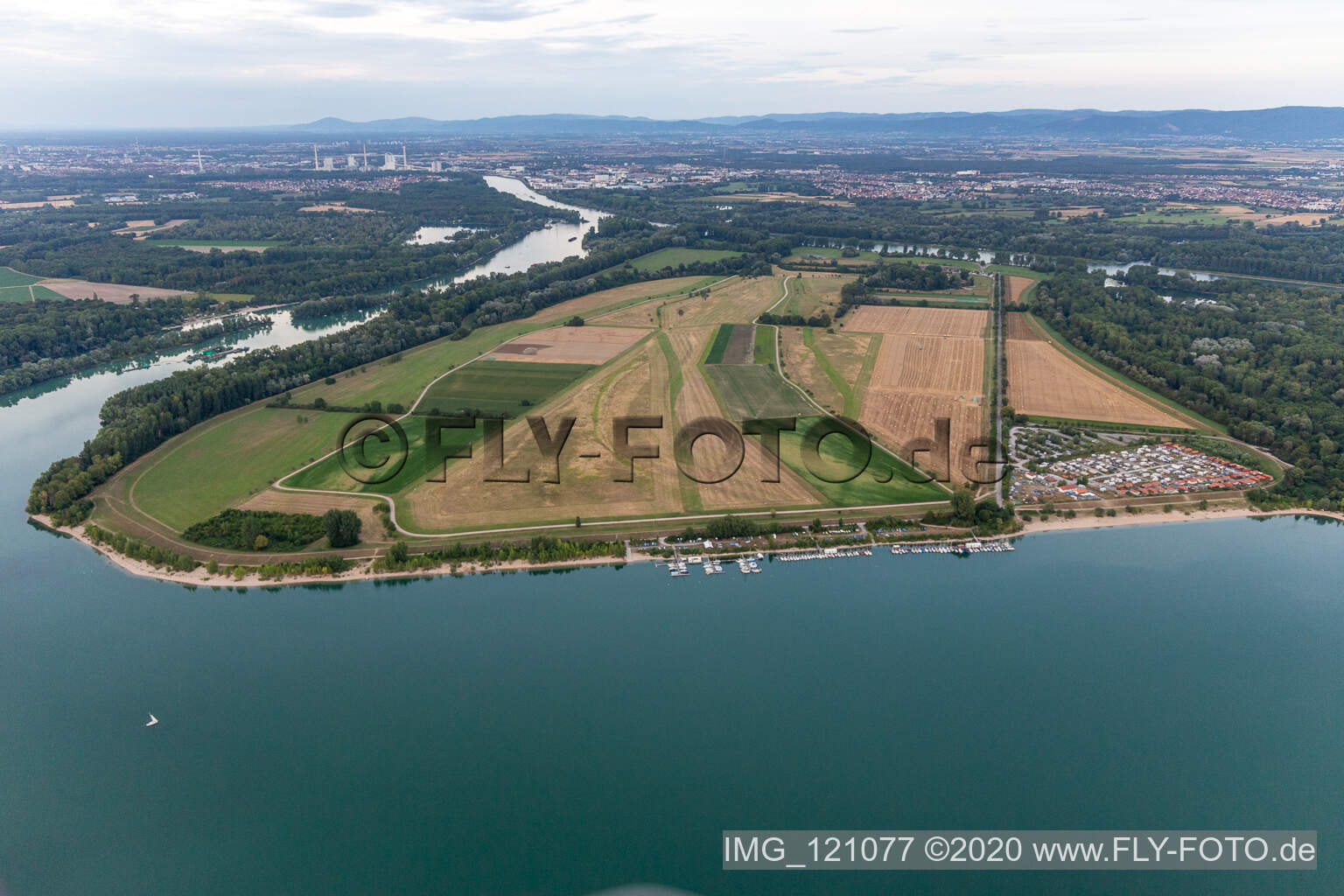 Kollersee, Koller Island in Brühl in the state Baden-Wuerttemberg, Germany