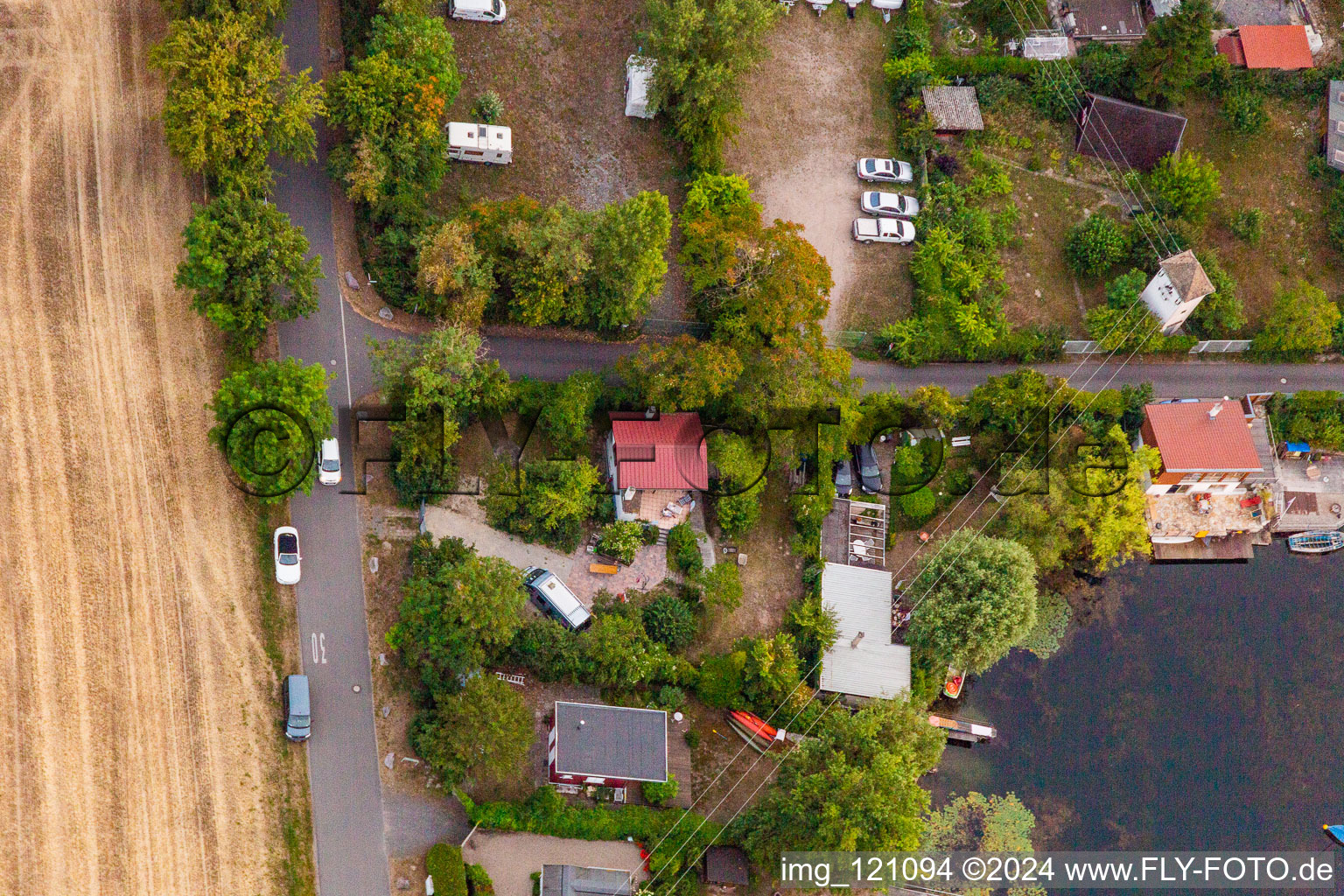 Aerial photograpy of Altrip in the state Rhineland-Palatinate, Germany