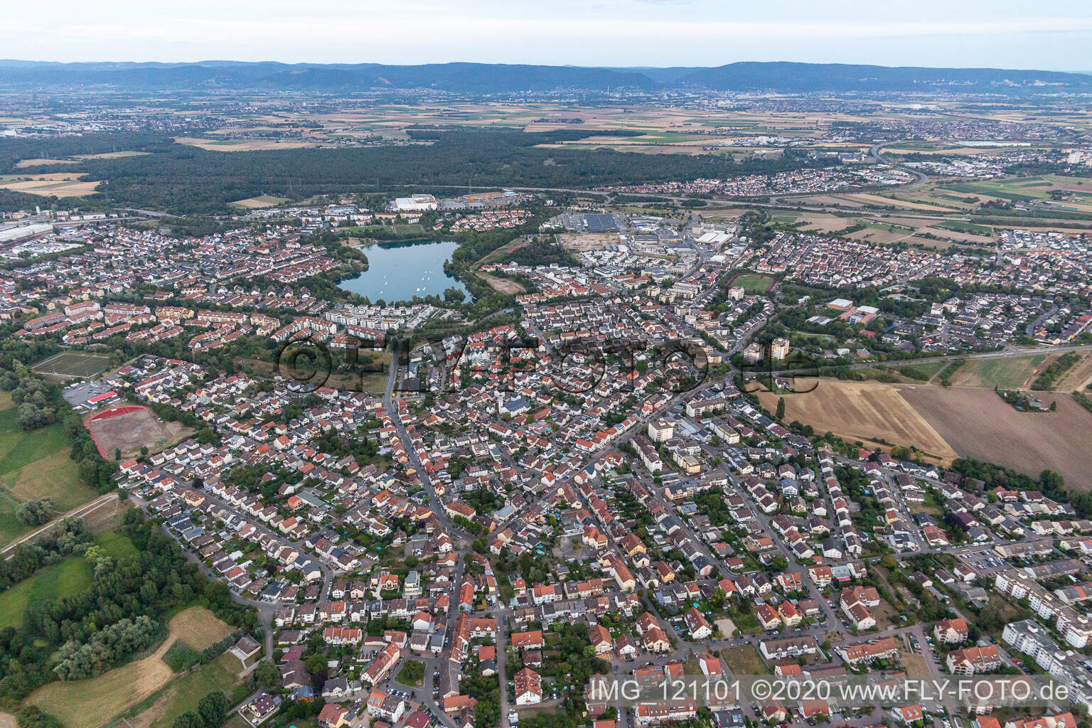 Aerial photograpy of Brühl in the state Baden-Wuerttemberg, Germany